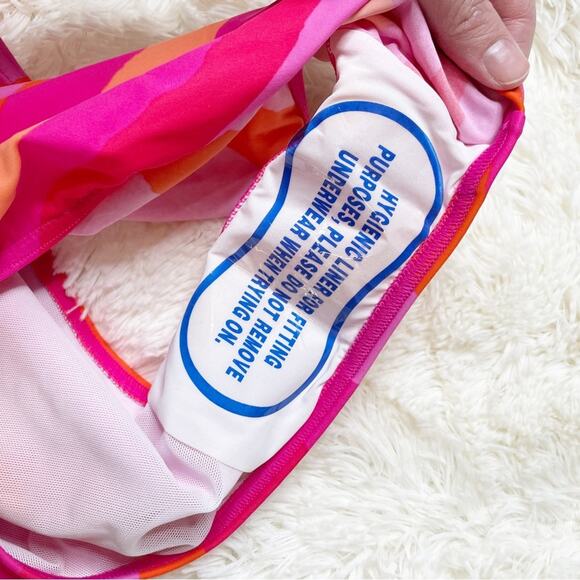 Figleaves Sao Paulo Stripe Non Wired Strappy Tummy Control Swimsuit Pink Size 12 - Picture 10 of 10